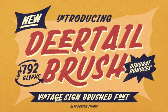 Deertail Brush Typeface: Elevate Campaign Visuals with Retro Charm