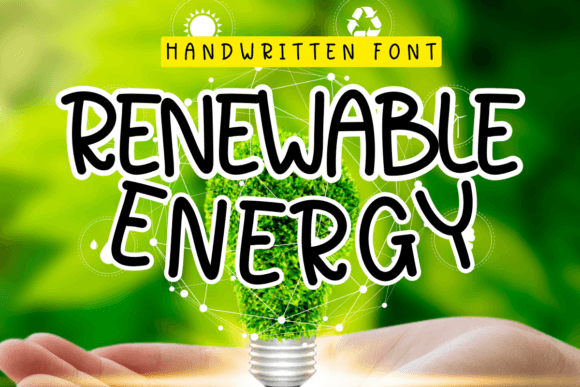 Renewable Energy Handwritten Font for Craft Projects